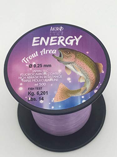 Akiro Energy Trout Angelschnur, Hellviolett, fluoreszierend, 0.3 mm von Akiro