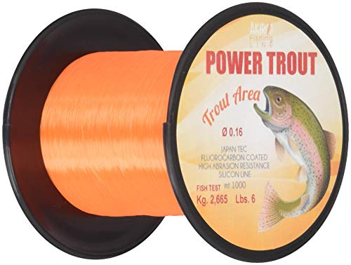 Akiro Power Trout Fischschnur Unisex Erwachsene, Unisex - Erwachsene, AMPOWTROR1000.020, Arancione, 0.2 mm von Akiro