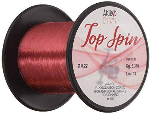 Akiro Top Spin Fischschnur Unisex Erwachsene, Unisex - Erwachsene, AMTOPSPRE600.018, rot, 0.18 mm von Akiro