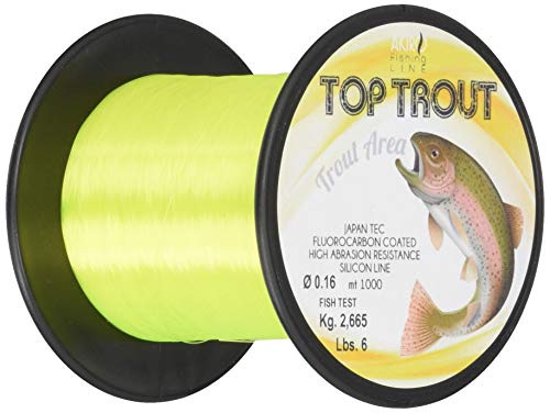 Akiro Top Trout Fischschnur Unisex Erwachsene, Unisex - Erwachsene, AMTOPTRYEL1000.016, Neongelb, 0.16 mm von Akiro
