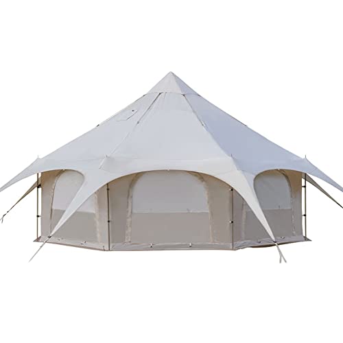 Tipi-Campingzelt, Baumwollzelt, Pyramiden-Jurtenzelt, Mehrpersonen-Familien-Glamping-Zelt, doppelschichtig, große wasserdichte Zelte für 8–10 Personen von AkosOL