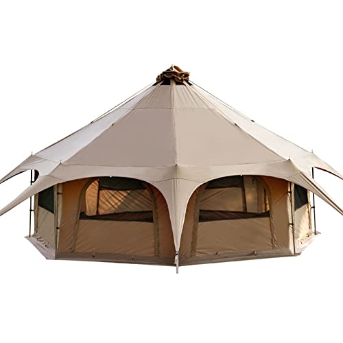 Tipi-Campingzelt, Baumwollzelt, Pyramiden-Jurtenzelt, Mehrpersonen-Familien-Glamping-Zelt, doppelschichtig, große wasserdichte Zelte für 8–10 Personen von AkosOL