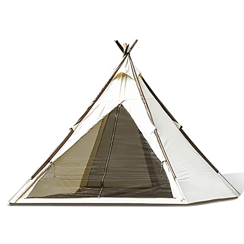 Tipi-Zelt aus Baumwollsegeltuch, indisches Pyramidenzelt für 3–4 Personen, Ganzjahres-Campingzelt im Jurtenstil, großes Tipi-Pagodenzelt für Erwachsene für Camping-Wanderpartys im Freien von AkosOL
