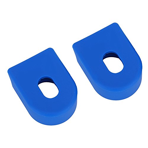 Akozon 1 Paar (2 Stück) Hochwertige Silikon-Kurbelarmschützer – Langlebiger, Stoßfester Schutz für Ihr Fahrrad (Blue) von Akozon