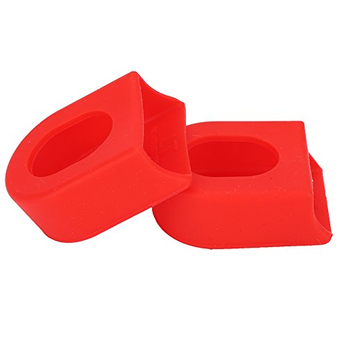 Akozon 1 Paar (2 Stück) Hochwertige Silikon-Kurbelarmschützer – Langlebiger, Stoßfester Schutz für Ihr Fahrrad (Rot) von Akozon