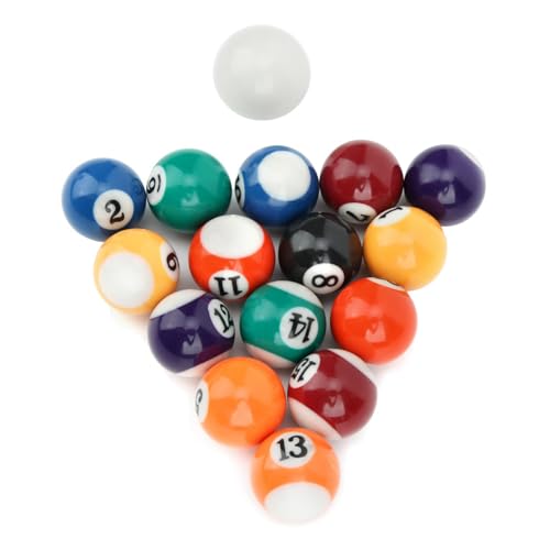 Akozon 16-teiliges 32-mm-Mini-Billardball-Spielzeugset aus Umweltfreundlichem Harz für – Zubehör für Snooker-Billardtische – Set für Kinderpool und Snookerbälle – Perfekt für von Akozon