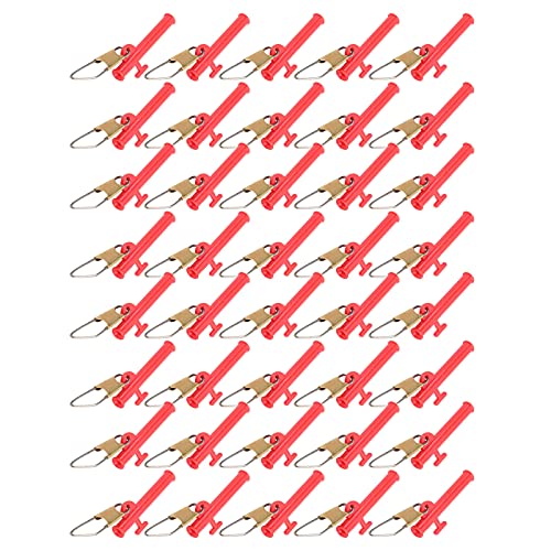 Akozon 4 Taschen Angelschnur-Sinker mit Metall-Druckknöpfen, ABS-Schieber-Clip, Outdoor-Angelzubehör, Rotes Outdoor-Produkt (Rot) von Akozon
