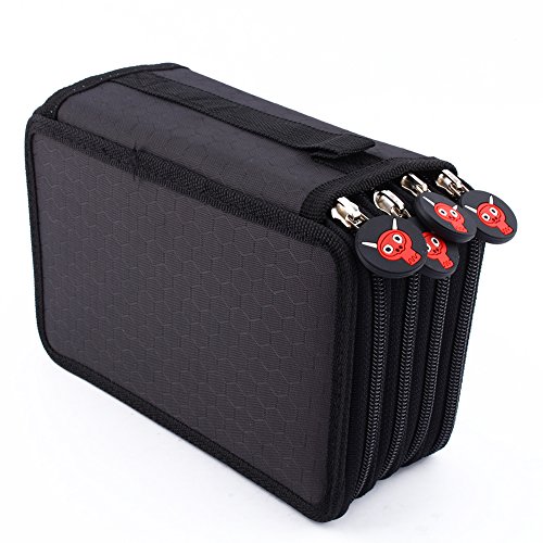 Akozon Pencils Case Black 72 Einsetzen Einer mehrschichtigen Stiftetasche mit großer Kapazität von Akozon