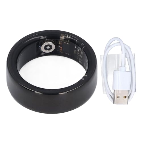 Akozon Smart Health Ring, Bluetooth Schlafüberwachungsringe Schrittzählring IP68 Wasserdichter Smart Ring Fitness Tracker mit APP Smart Rings (21,5 mm/0,85 Zoll) von Akozon