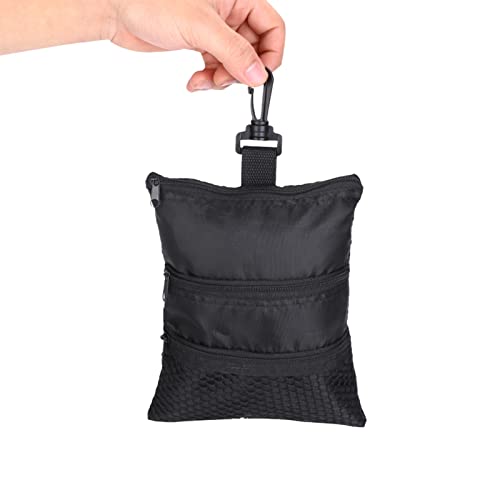Akozon Tragbare Golfball-Zubehör-Handtasche mit Mehreren Taschen – Schwarzes Reißverschluss-Design von Akozon