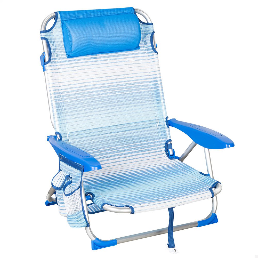 Aktive 62671 Low Folding Chair Multi-position Aluminium Blau von Aktive