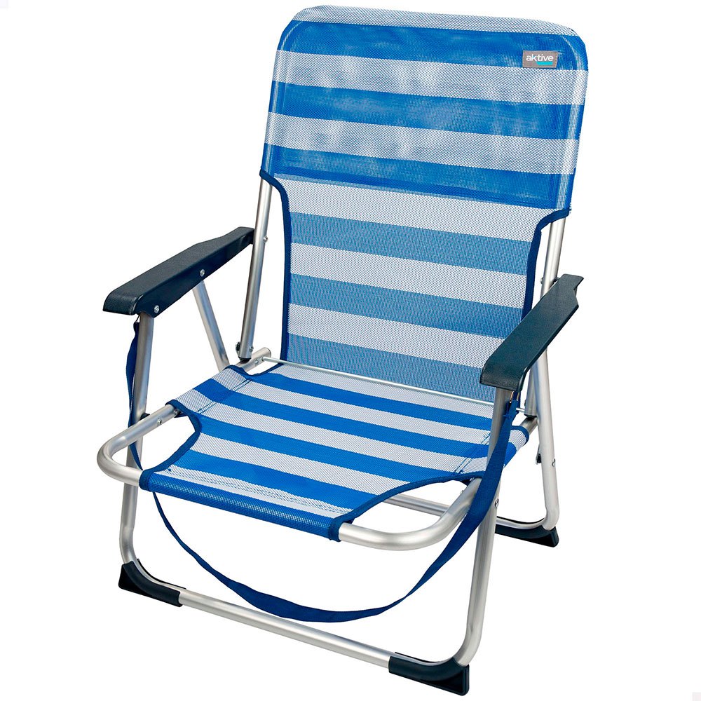 Aktive Fixed Folding Chair Aluminium 55x35x72 Cm Weiß,Blau von Aktive