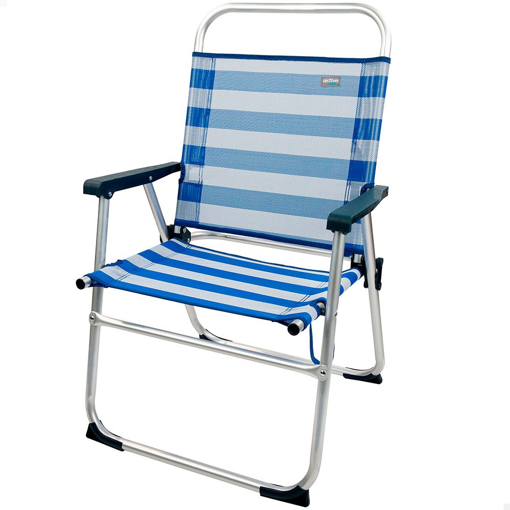 Aktive Fixed Folding Chair Aluminium 56x50x88 Cm Weiß,Blau von Aktive