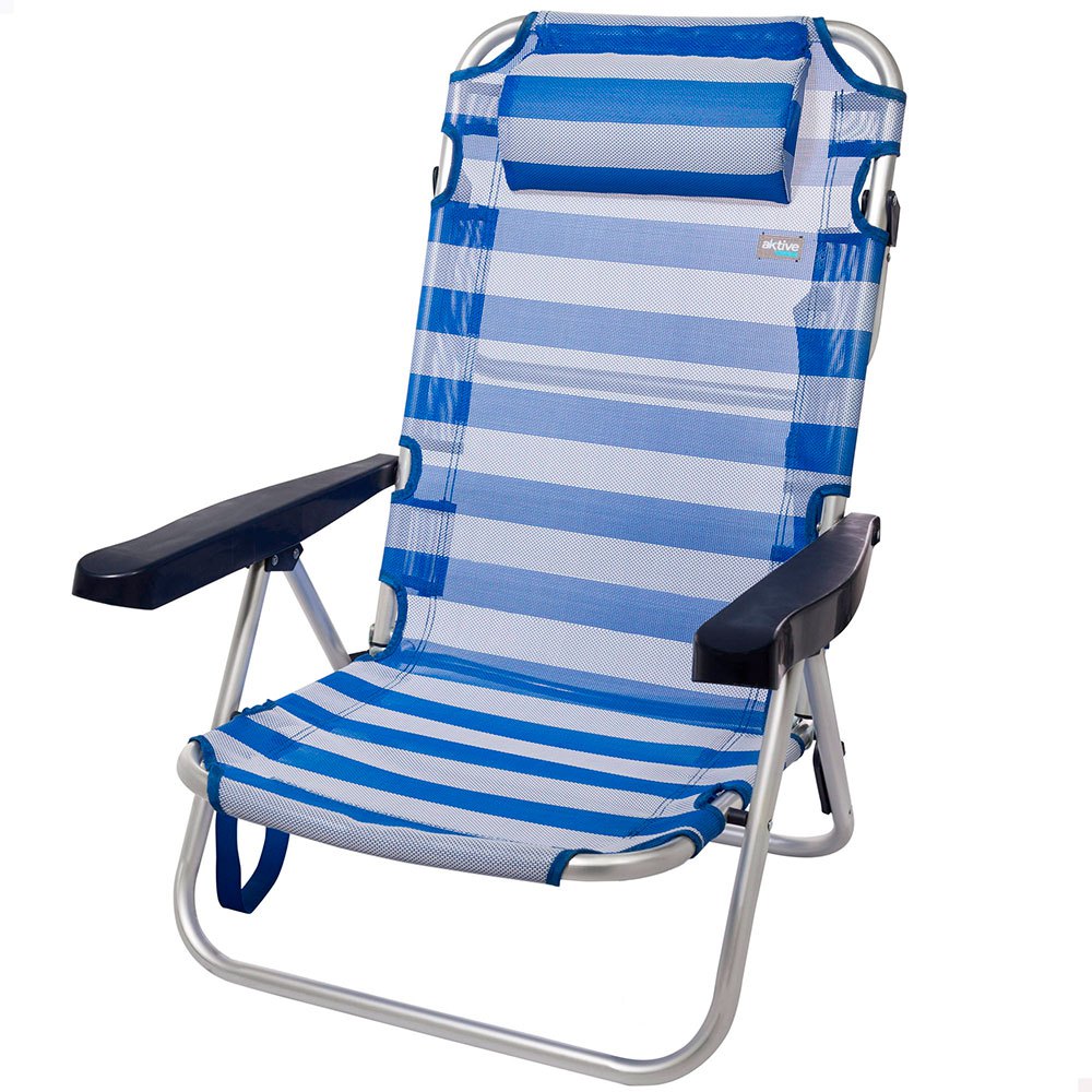 Aktive Folding Chair Multi-position Aluminium 62x48x83 Cm Blau 62 x 48 x 83 cm von Aktive