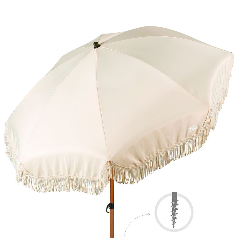 Aktive Ø200cm Uv30 Beach Umbrella With Inclinable Mast Beige Ø200cm von Aktive
