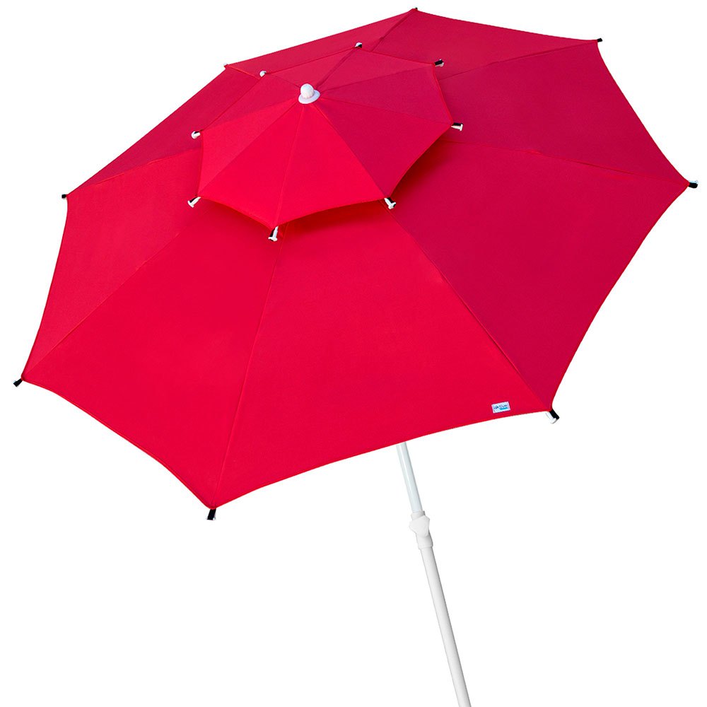 Aktive Octagonal Parasol 280 Cm Metal Pole With Double Roof And Uv30 Protection Rot von Aktive