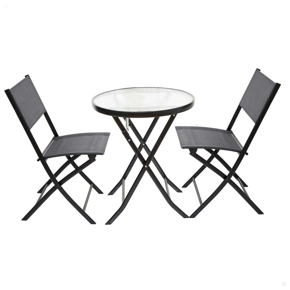Aktive Set Terrace Table + 2 Chairs Silber D60 x H71 cm von Aktive