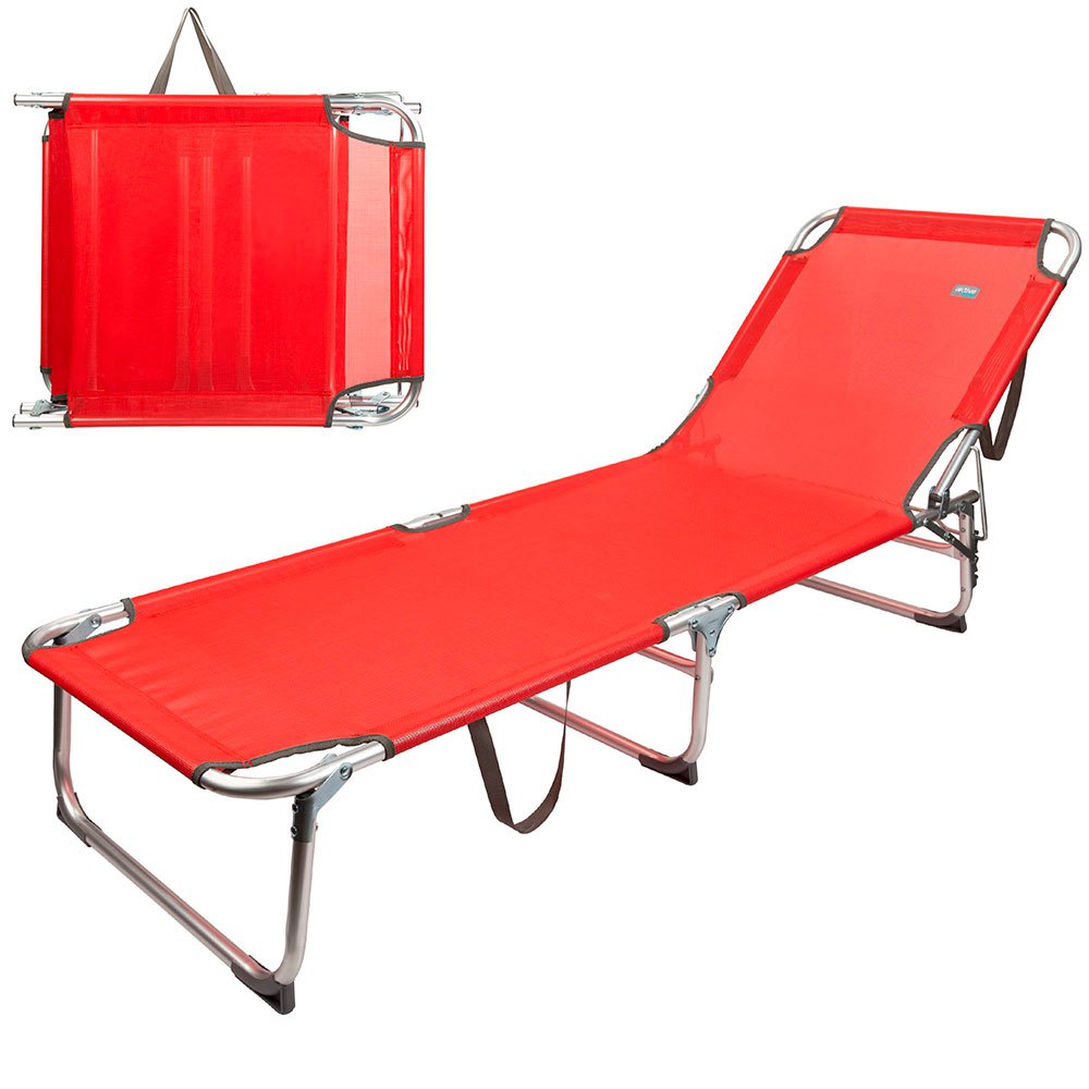 Aktive Textilano 188x58x30 Cm Folding Sun Loungers Rot von Aktive