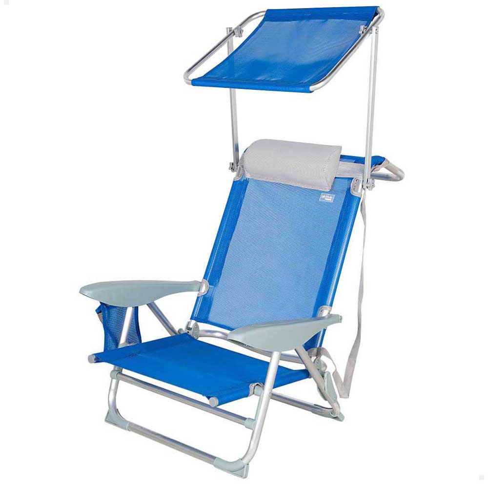 Aktive Umbrella+pocket+handle Fixed Folding Chair Aluminium 83x60x20/71 Cm Blau 83 x 60 x 20/71 cm von Aktive