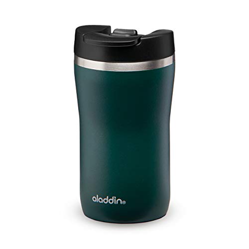 Aladdin Barista Café Thermavac Leak-Lock Edelstahl Thermobecher 0.25L Basil Green - Auslaufsicherer Becher - Kaffeebecher To Go Thermo - Hält 2,5 Stunden Heiß - BPA-Frei - Spülmaschinenfest von Aladdin