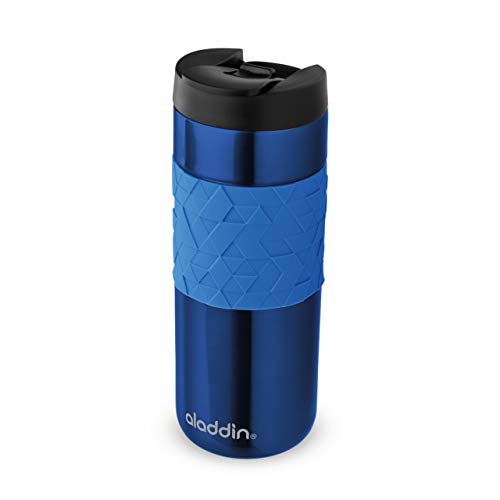 Aladdin Easy-Grip Leak-Lock Technology Mug 0.47L Blau – Auslaufsicherer Deckel - Edelstahlbecher mit Doppelwandiger Vakuumisolierung - Hält 4 Stunden Heiß - BPA-Frei - Spülmaschinenfest von Aladdin