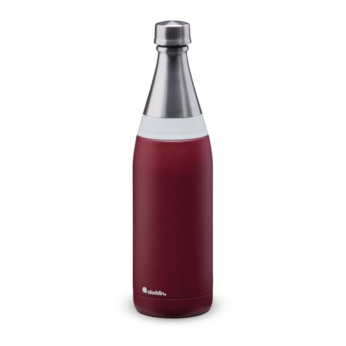 Aladdin Fresco Thermavac Trinkflasche Edelstahl 0.6L Burgundy Red – Thermosflasche Auslaufsicher - Hält 10+ Stunden Kalt - Wasserflasche BPA-Frei - Thermoskanne Spülmaschinenfest von Aladdin