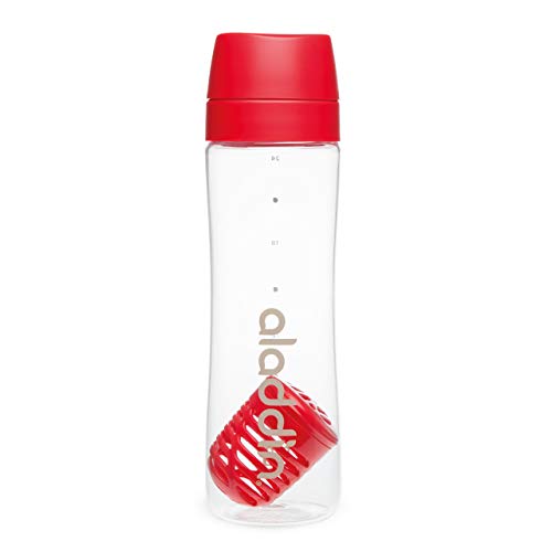 Aladdin Infuse Trinkflasche 0.7L Rot – Herausnehmbarer Einsatz - Doppelt Auslaufsicherer Deckel - Geruchs- und Fleckenfest - Wasserflasche BPA-Frei - Spülmaschinenfest von Aladdin