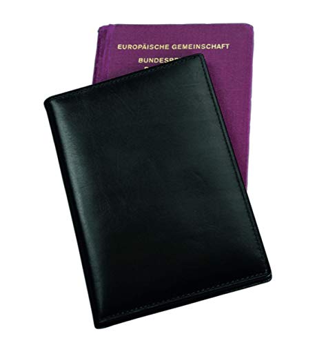 Alassio 42059 - Passhülle aus Echt Leder/Nappaleder, Hülle mit eingearbeiteter RFID Document Safe Folie, Personalausweishülle in schwarz, Ausweishülle ca. 9,5 x 14 cm von ALASSIO