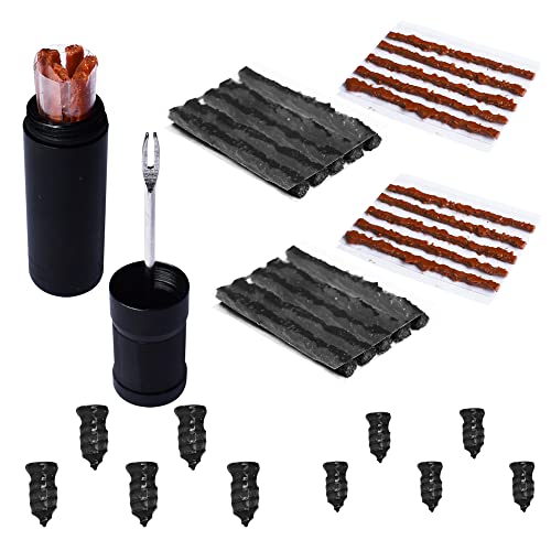 Albedel Reparatur-Set für schlauchlose Fahrradreifen, Stecker, Werkzeug, Fixierung, flach, MTB, selbstschneidende Schraube, 25 Streifen (10x1.5 mm+5x2.5 mm+10 mm+10x3.5 mm+10 mm+10x3.5 mm) mm) von Albedel