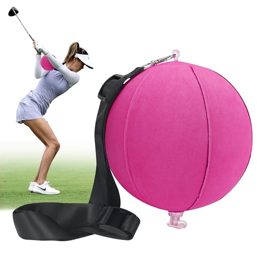Albefer Golf Smart Ball Golf Impact Ball Aid Smart Assist Golf Übungsball Verstellbares Schlüsselband Golf Swing Trainer Trainingshilfe, Geschenke für Frauen Männer (Hot Pink) von Albefer