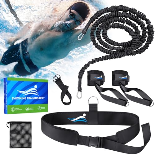 Schwimmgurt für Pool - Schwimmgurt Pool Erwachsene, Schwimmhilfe Enthält Schwimmtrainer Gürtel, Knöchelriemen, Aufbewahrungstasche, usw,Starke Pool Schwimm von Alckijy