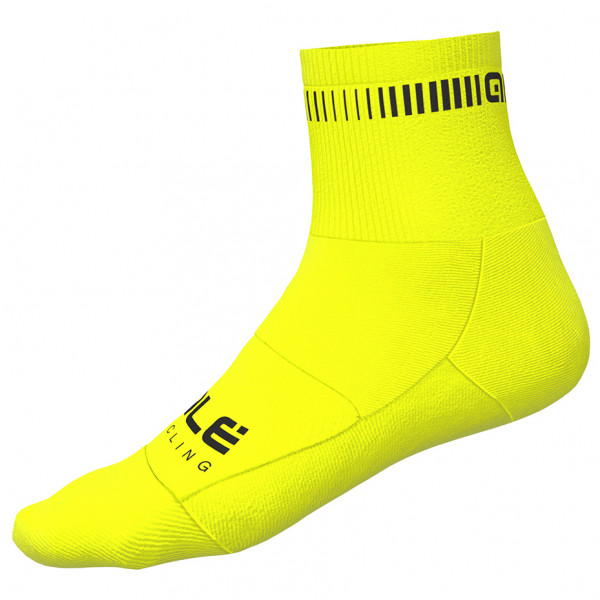 Alé - Logo Q-Skin Socks - Radsocken Gr 36-39 - S;40-43 - M;44-47 - L gelb;schwarz;weiß von Alé