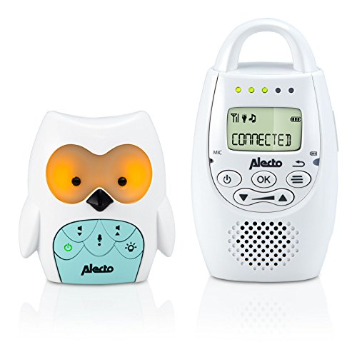 Alecto DBX-84 DECT Baby Monitor Einer Eule - Audio Baby Monitor Perfekter Klang mit Nachtlicht - Baby Monitor mit Talkback Funktion und ist 100% störungsfrei - Weiß von Alecto