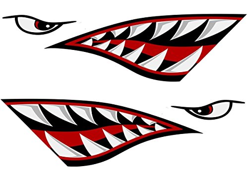 Alemon Reflektierender Haifisch-Mund-Aufkleber für Angeln, Boot, Kanu, Auto, LKW, Kajak, Grafikzubehör von Alemon