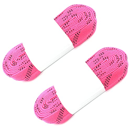 Alephnull Skate Hockey Schnürsenkel Inline Hockey Schnürsenkel gewachst Hockey Schnürsenkel für Schlittschuhlaufen Anti-Bruch 2 Paar (Rosa, 270cm) von Alephnull