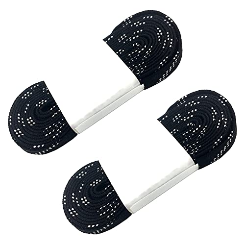 Alephnull Skate Hockey Schnürsenkel Inline Hockey Schnürsenkel gewachst Hockey Schnürsenkel für Schlittschuhlaufen Anti-Bruch 2 Paar (Schwarz, 240cm) von Alephnull