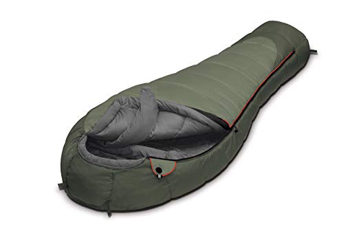 ALEXIKA Camping & Outdoor Schlafsack Aleut, Linke Reißverschluss Mumienschlafsäcke, grün-grau/grau, 230x95x65 cm von Alexika