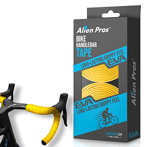 Alien Pros Fahrrad Lenkerband Eva (2er-Set) Gelb - Verbessern Sie den Griff Ihres Lenkers mit diesem Fahrrad Lenkerband - Umwickeln Sie Ihren Lenker für eine komfortable Fahrt von Alien Pros