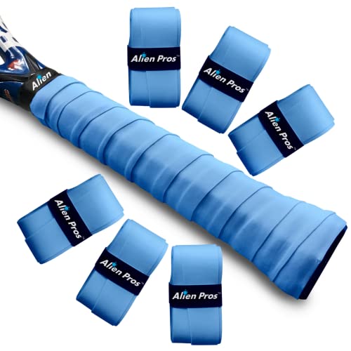 Alien Pros Tennis Griffband (6 Griffe) - Vorgeschnittenes Tennis Griffband für EIN leichtes Griffgefühl - Bekleben Sie Ihren Schläger für höchste Leistungen (6 Griffe, Blau) von Alien Pros