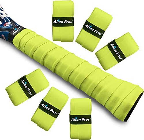 Alien Pros Tennis Griffband (6 Griffe) - Vorgeschnittenes Tennis Griffband für EIN leichtes Griffgefühl - Bekleben Sie Ihren Schläger für höchste Leistungen (6 Griffe, Neon Gelb) von Alien Pros