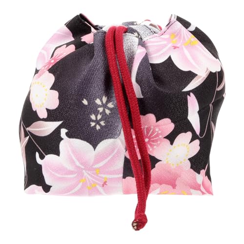 Alipis Japanische Kordeltasche Kimono-Geldbörse Kirschblüten-Sakura-Tasche Beutel Mit Blumenstickerei Schmuckbeutel Münzgeldbeutel Geschenkbeutel Kleinigkeiten Taschenhalter Für Picknick von Alipis