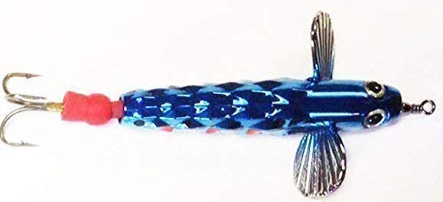 Allcock Metall Devon Minnow Diamant/Grübchen Körper 2 Zoll ** 4 Farben Lachs Forelle Zander Raubfisch Köder - BS (Blau & Silber), 2 Inch von Allcock