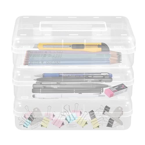 Alnemy 24 Stück Stapelbare Stiftebox,Bleistiftboxen Stifte Aufbewahrung, Stiftebox Kinder für Kleinteile, Aquarellstifte, Zeichnungs Werkzeuge, Bürobedarf Organizer,20.3 * 12.2 * 5.9cm (Kunststoff) von Alnemy