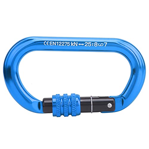 25KN Aluminium O-Type Locking Kletterkarabiner Clip 5511 LBS für Outdoor Hängematte Schaukeln Camping(Blau) von Alomejor