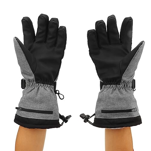 Alomejor 1 Paar Beheizte Handschuhe, Batteriebetriebene, wasserdichte Winter-Heizhandschuhe mit Reflektierendem Streifen für Outdoor-Aktivitäten von Alomejor