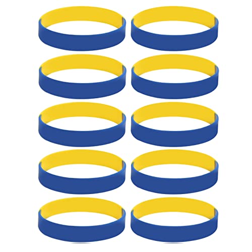 Alomejor 10 Stück Ukraine Armbänder Ukrainische Nationalflagge Farben Gummiarmband für Sportfans Unterstützer Männer Frauen von Alomejor