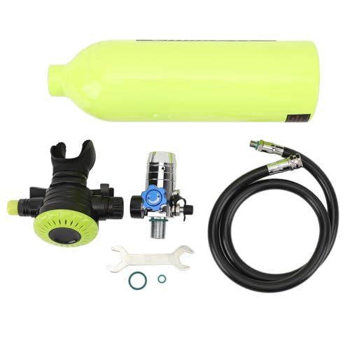 Alomejor 1L Tauchflasche mit Großem Fassungsvermögen, Unterwasser-Sauerstoffflasche für Tauch- und Schnorchelausrüstung, Backup-Sauerstoffunterstützung (Green) von Alomejor