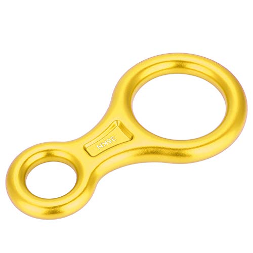 Alomejor 35KN Rope Descender Climbing 8 Ring Rope Descender Climbing Descender Ring Abseilring Climbing Gear(Gold) von Alomejor