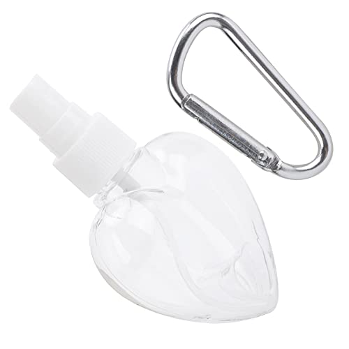 Alomejor 50 Ml Leere Sprühflasche mit Durchsichtigen Kunststoffbehältern in Herzform mit Schlüsselbund für Campingreisen Im Freien(Weiß) von Alomejor