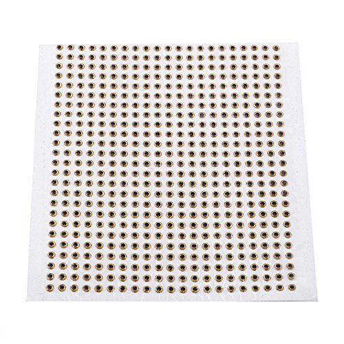 Alomejor 500 Stück 3D Augen Angelköder für DIY Köder Herstellung 3 mm 4 mm 5 mm lebensechte Fischaugen Künstliche Kunstaugen Fischköder Auge (4 mm-Gold) von Alomejor